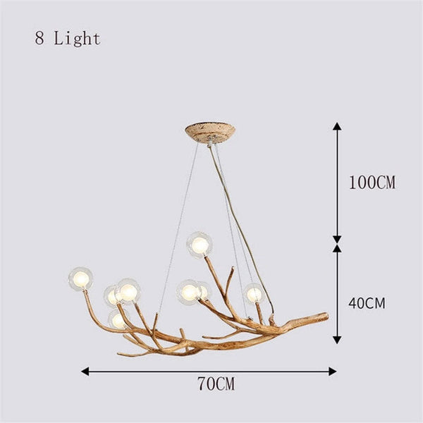 Organic Branch Chandelier Modern Tree Branch Light with Glass Globes