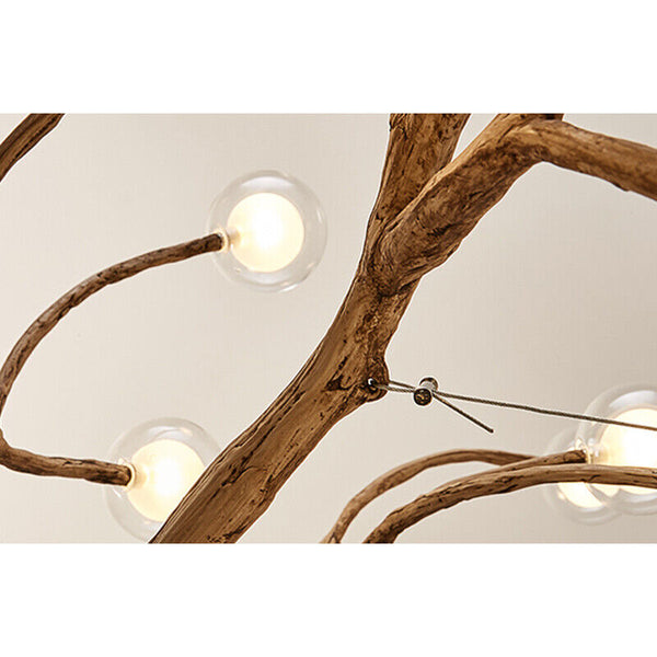 Organic Branch Chandelier Modern Tree Branch Light with Glass Globes