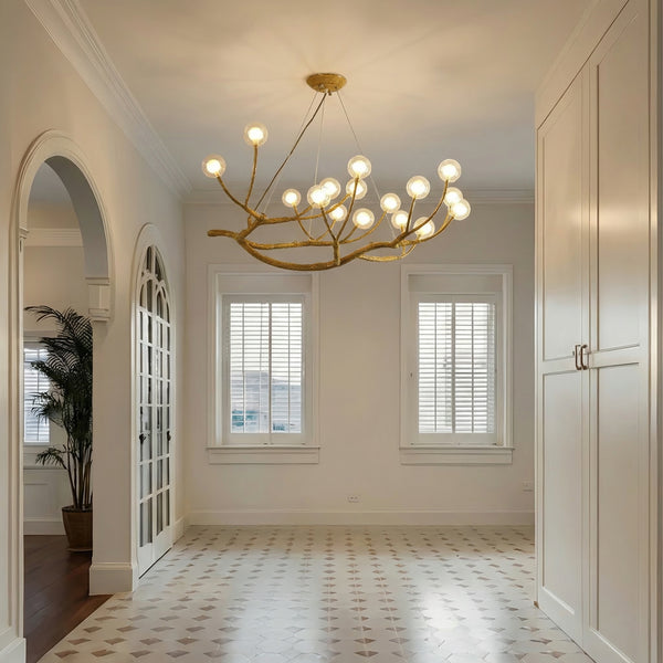 Organic Branch Chandelier Modern Tree Branch Light with Glass Globes