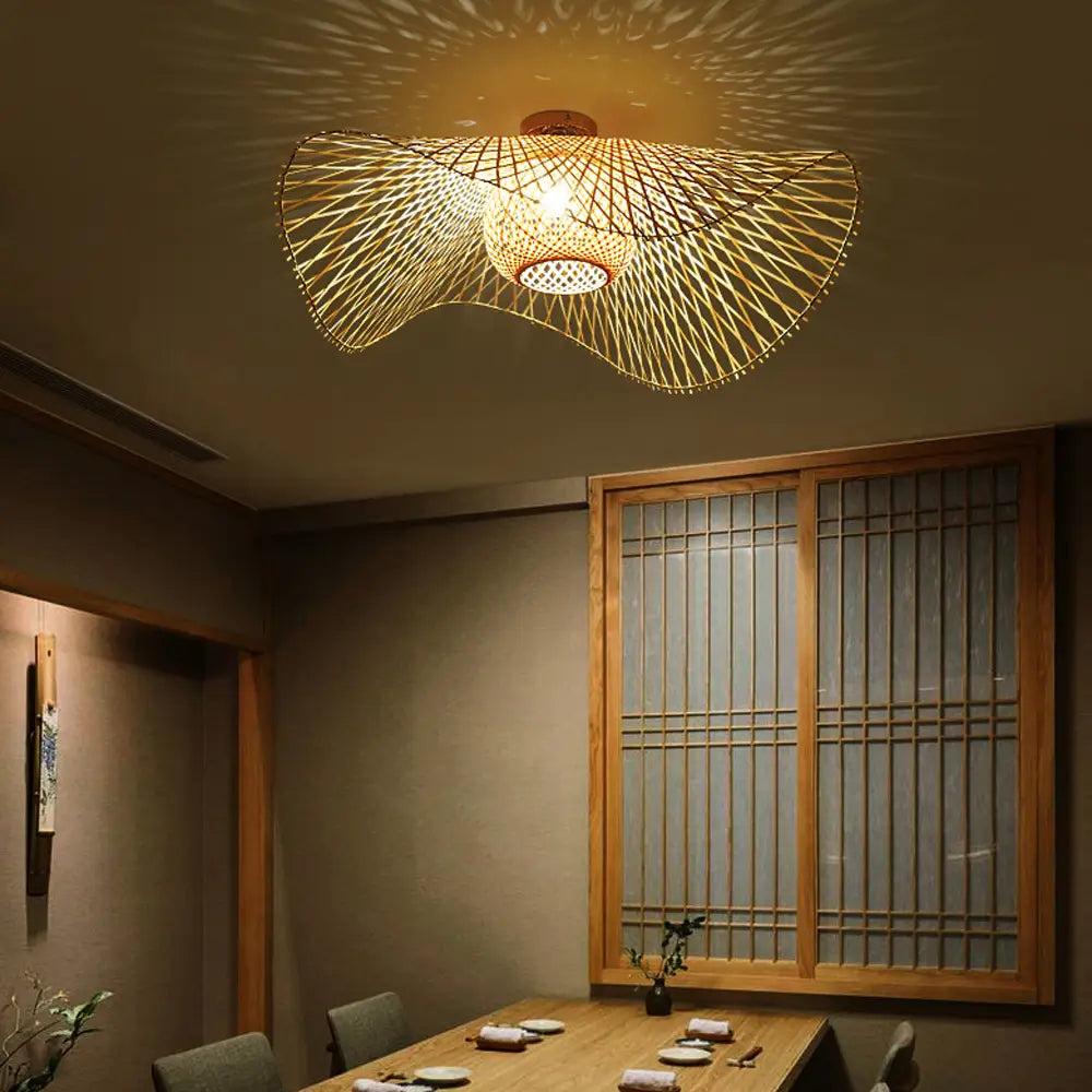 High-Quality Bamboo Pendant Light Wicker Lampshade