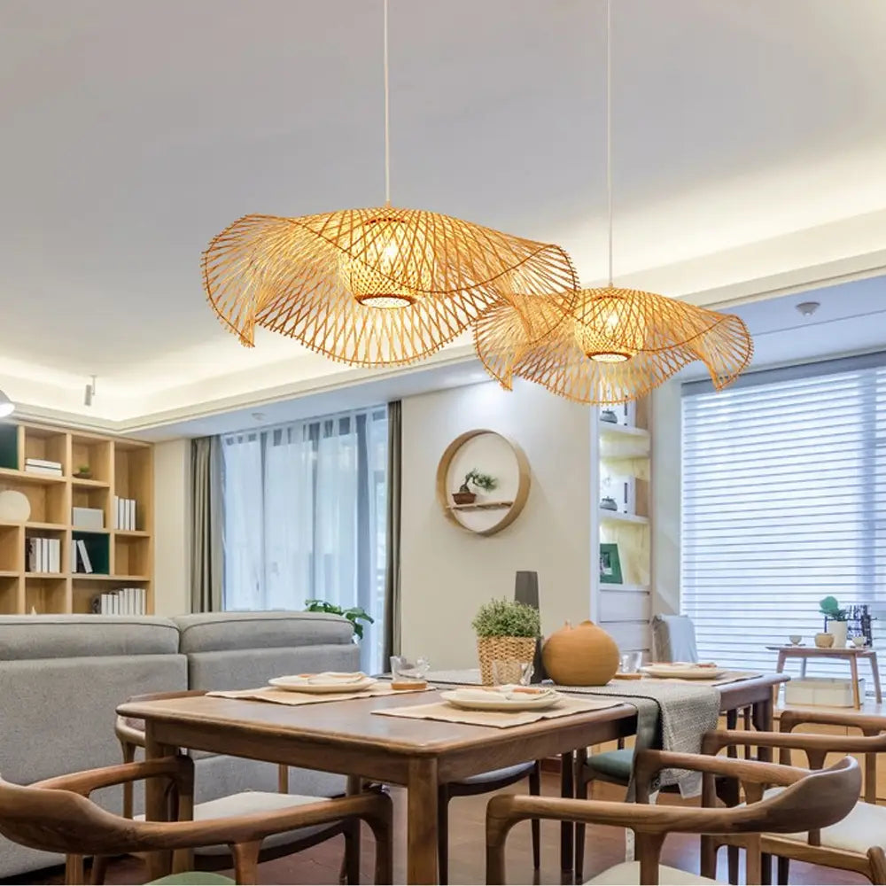 High-Quality Bamboo Pendant Light Wicker Lampshade