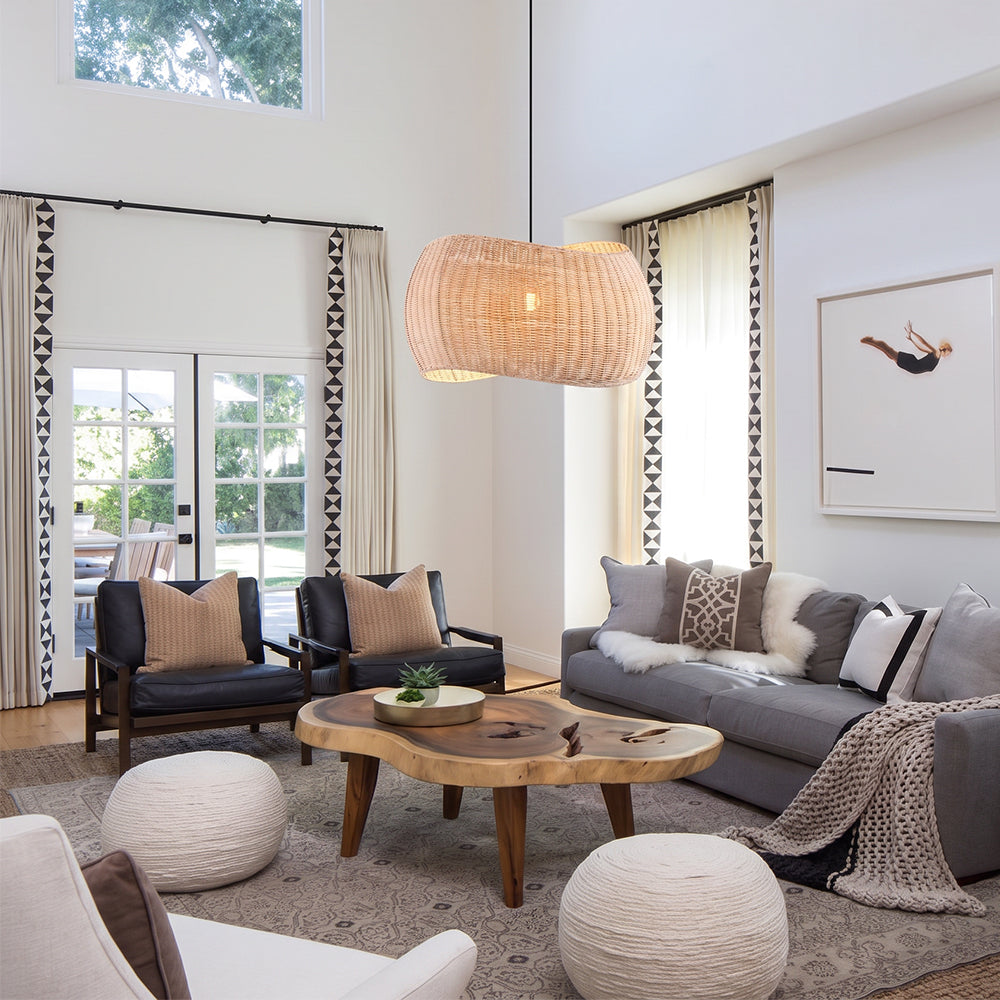 Natural Wicker Hanging Light Rattan Pendant Lampshade Main image