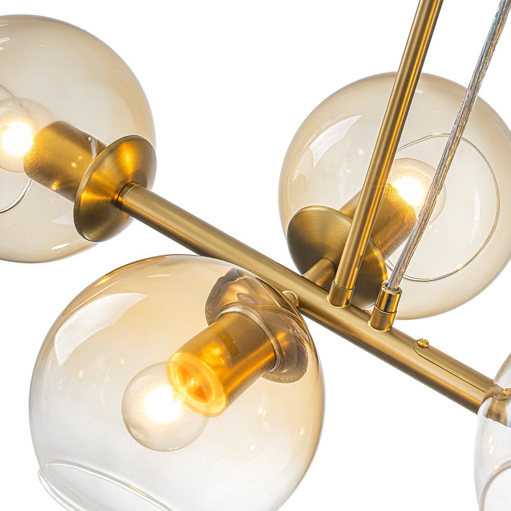 Mid-Century 8-Light Sculptural Glass Island Chandelier