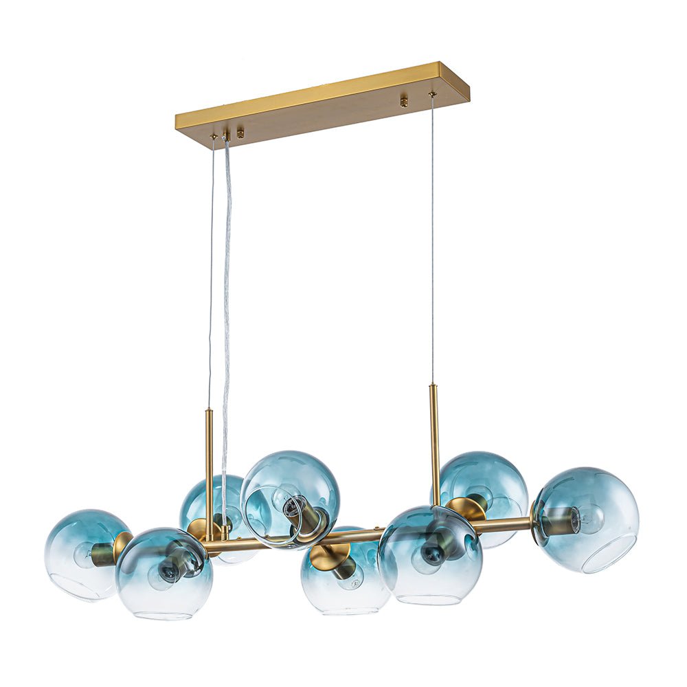 Mid-Century 8-Light Sculptural Glass Island Chandelier