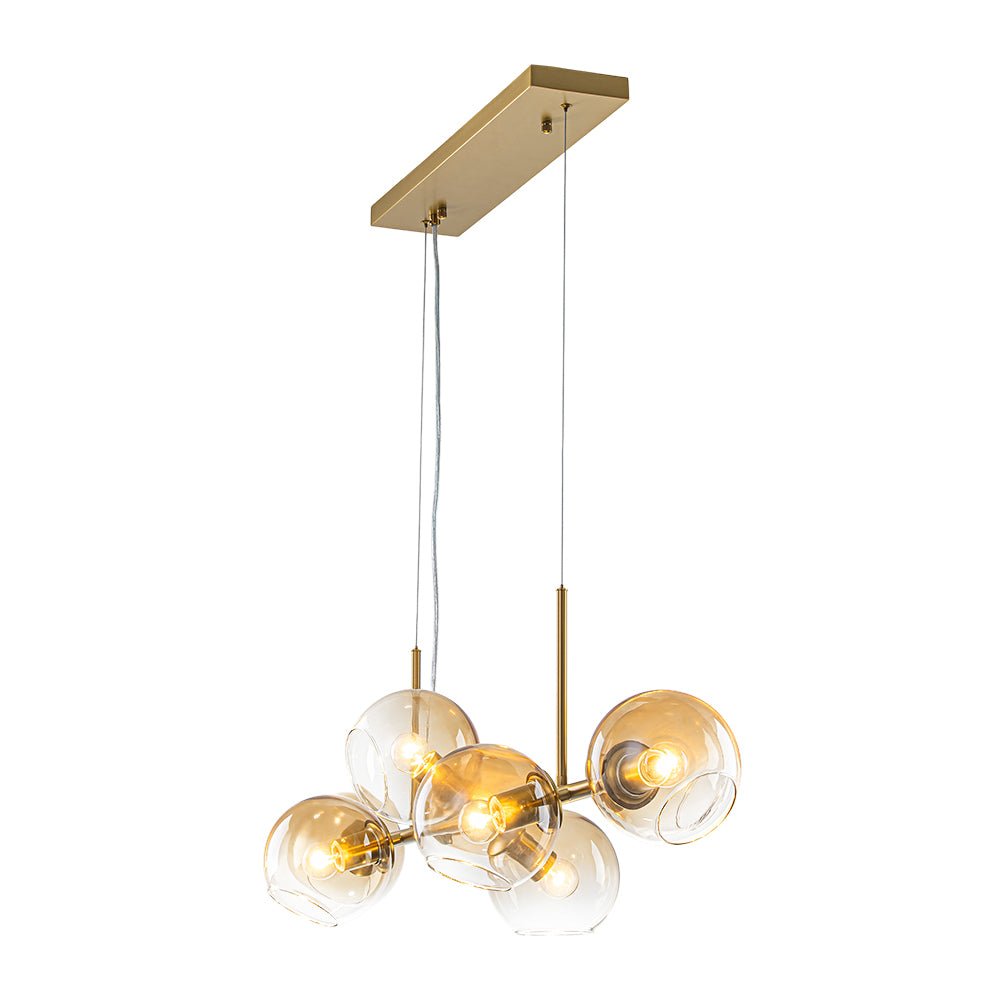 Mid-Century 8-Light Sculptural Glass Island Chandelier