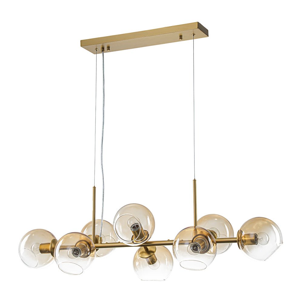 Mid-Century 8-Light Sculptural Glass Island Chandelier