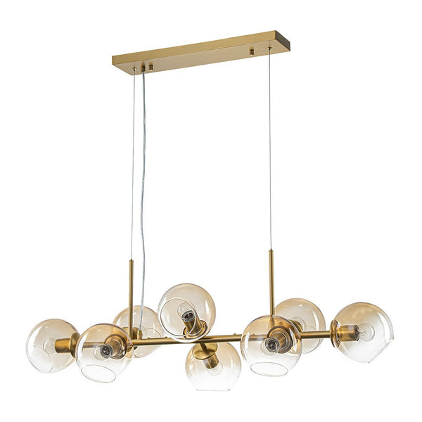 Mid-Century 8-Light Sculptural Glass Island Chandelier