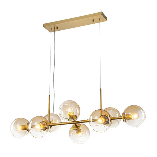 Mid-Century 8-Light Sculptural Glass Island Chandelier