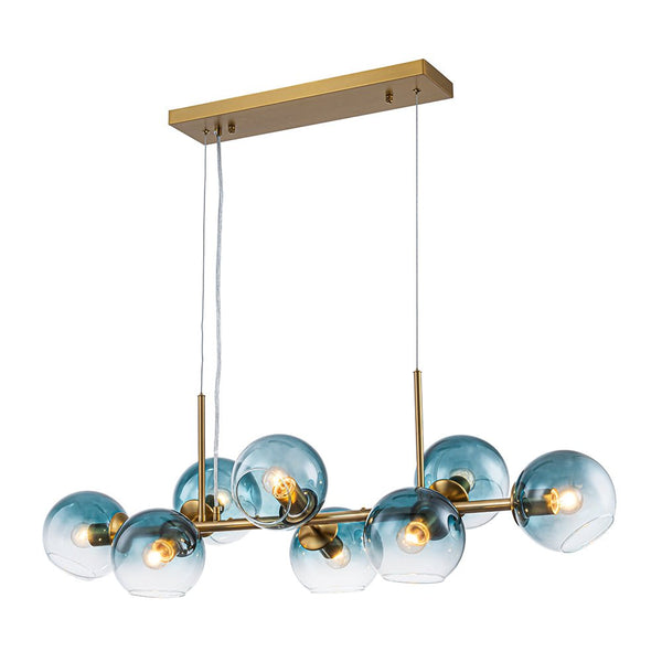 Mid-Century 8-Light Sculptural Glass Island Chandelier