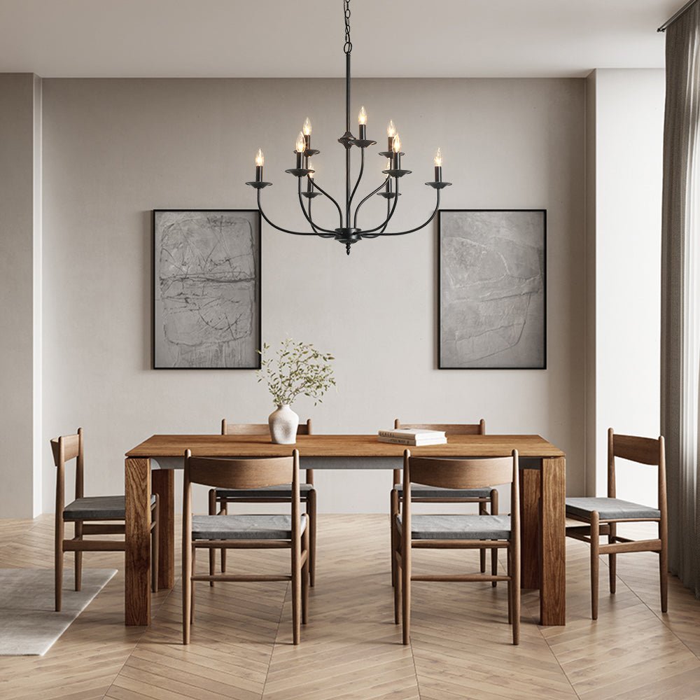 Modern Farmhouse 9-Light Candlestick Tiered Chandelier Main image