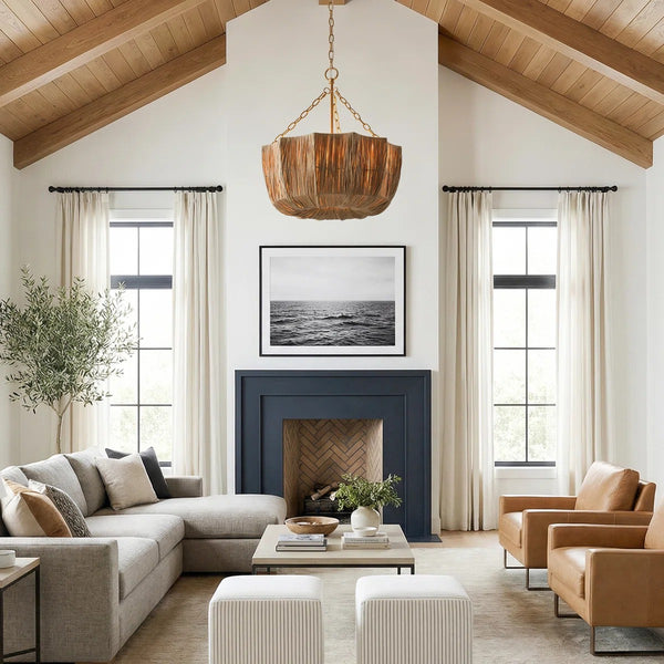 Organic Boho 5-Light Dimmable Bowl Chandelier Wabi-sabi Pendant Light