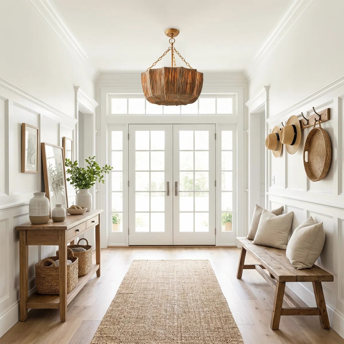 Organic Boho 5-Light Dimmable Bowl Chandelier Wabi-sabi Pendant Light
