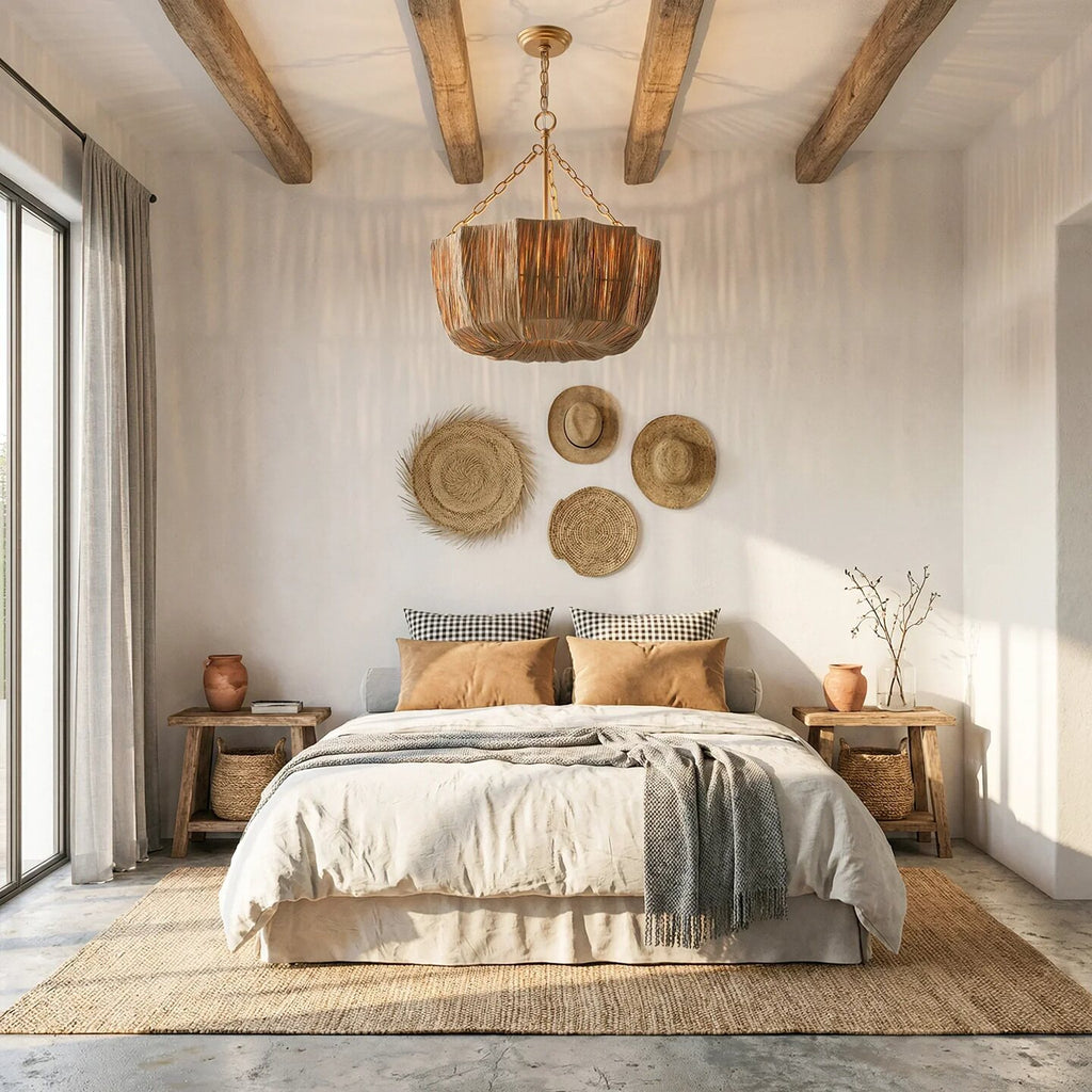 Organic Boho 5-Light Dimmable Bowl Chandelier Wabi-sabi Pendant Light
