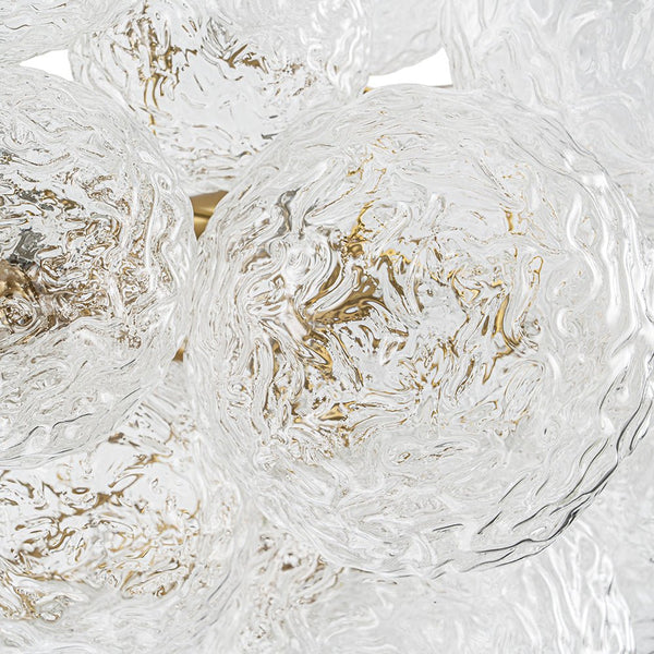 Modern Glam 15-Light Water-Patterned Glass Bubble Chandelier