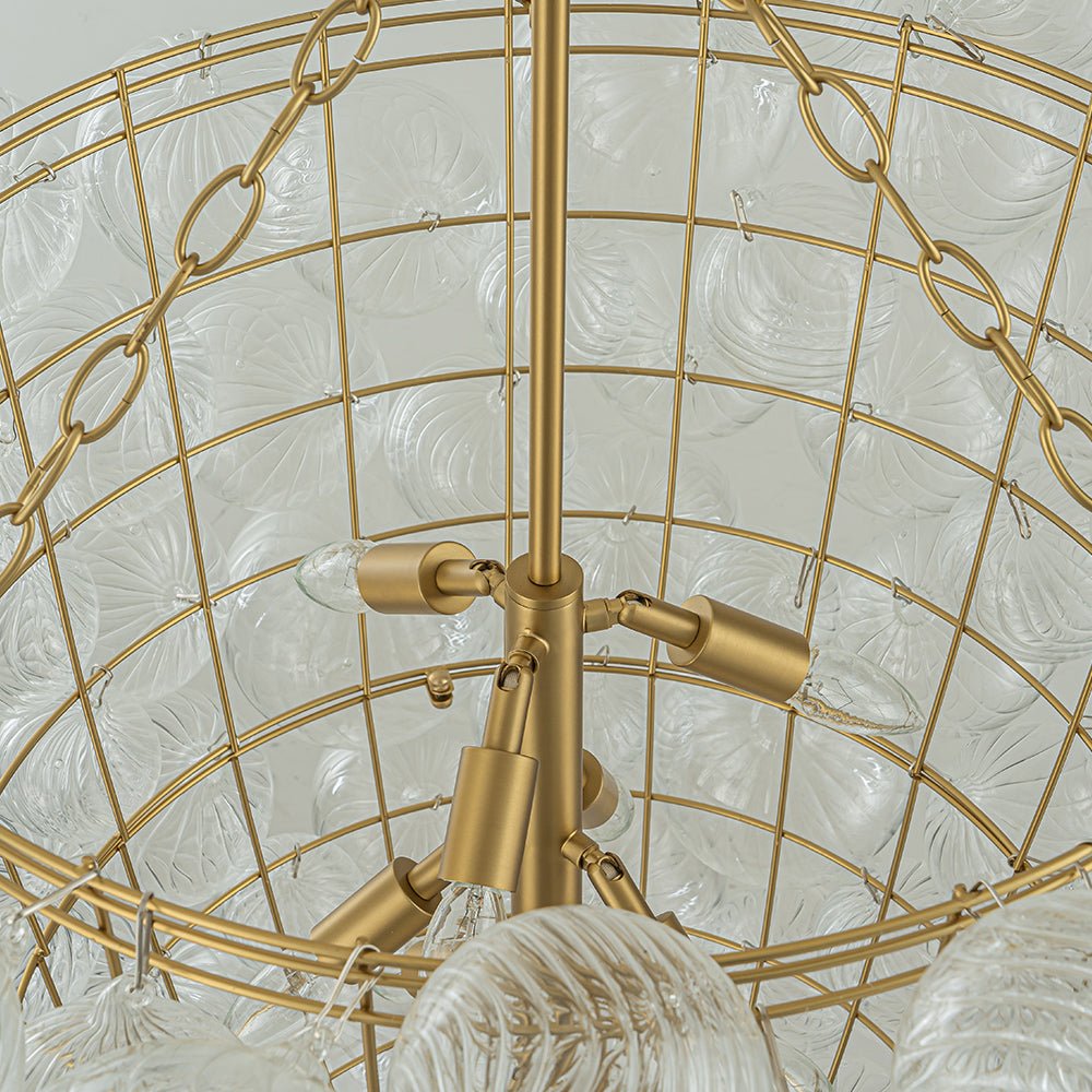 12-Light Twisted Swirl Glass Cluster Bubble Chandelier