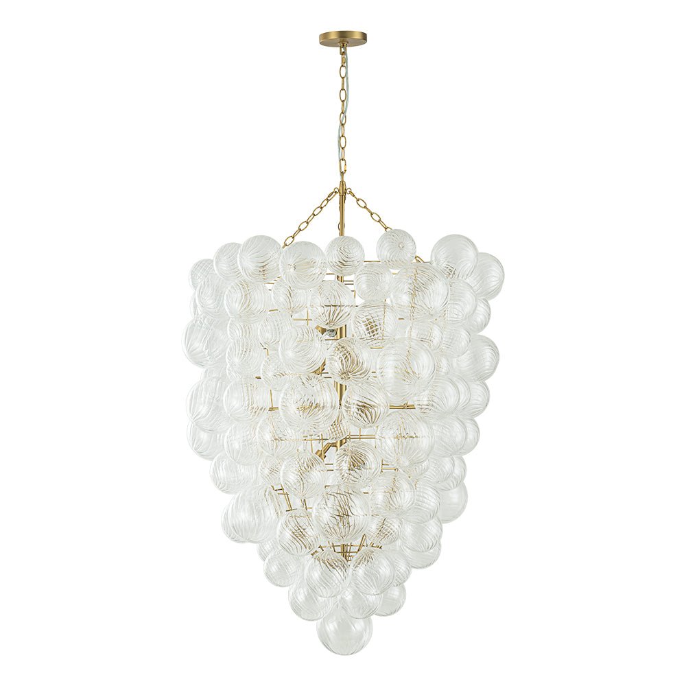 12-Light Twisted Swirl Glass Cluster Bubble Chandelier