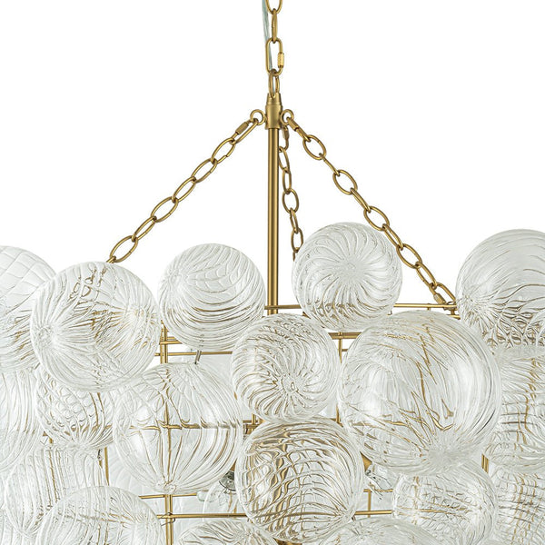 12-Light Twisted Swirl Glass Cluster Bubble Chandelier