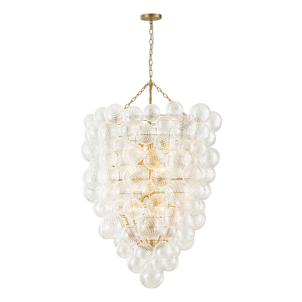 12-Light Twisted Swirl Glass Cluster Bubble Chandelier