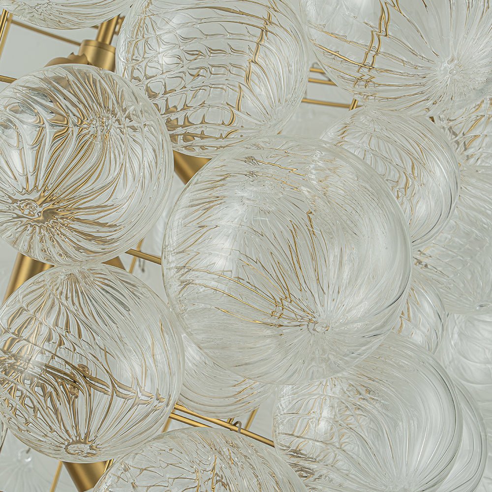 12-Light Twisted Swirl Glass Cluster Bubble Chandelier
