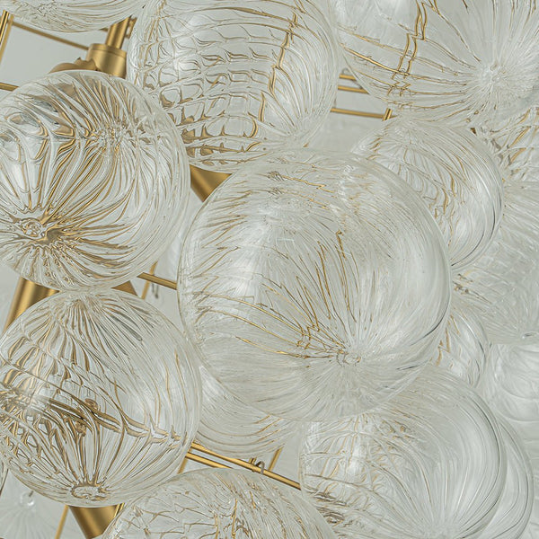 12-Light Twisted Swirl Glass Cluster Bubble Chandelier