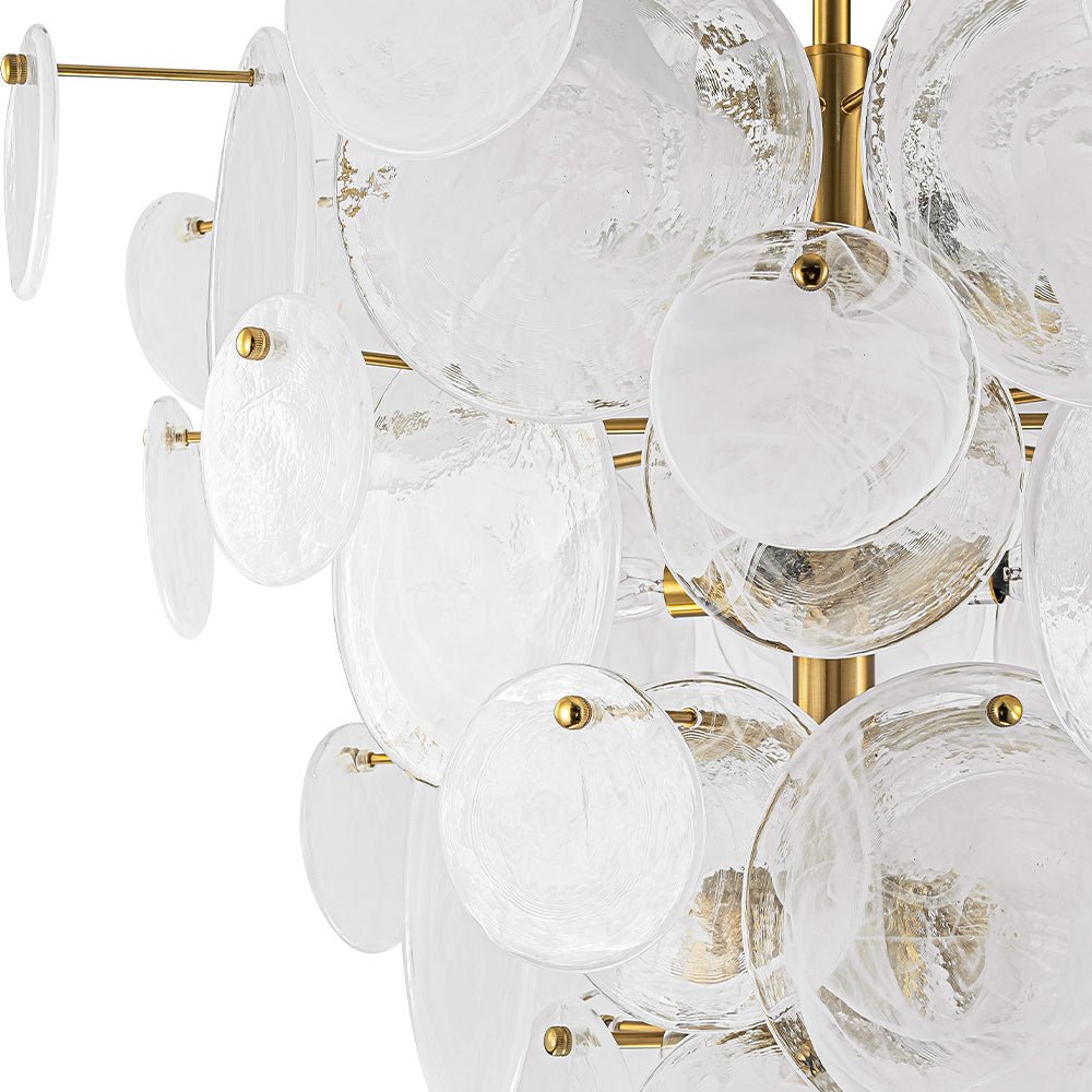 Modern 12-Light White Tiered Glass Chandelier Cone-Shaped Pendant