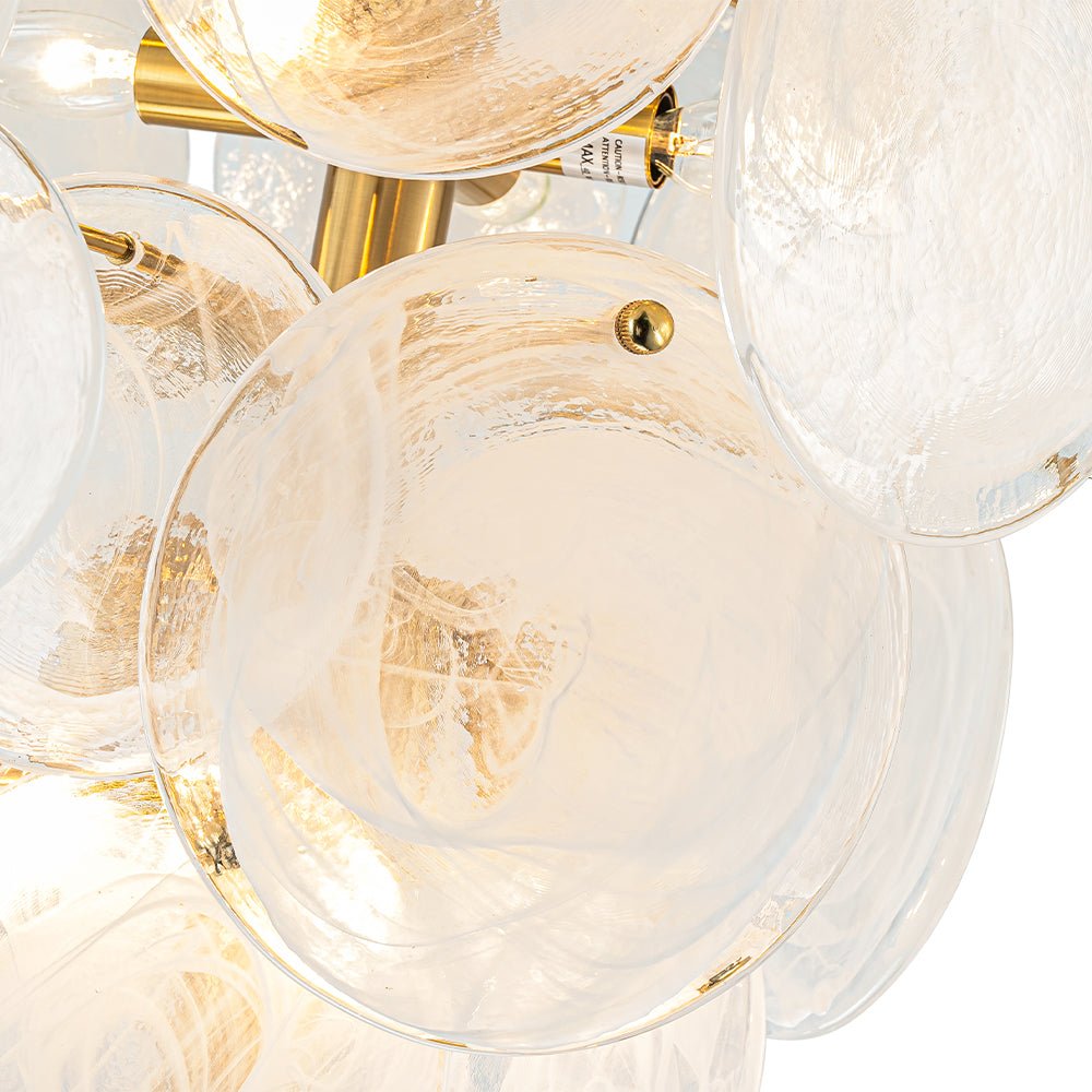 Modern 12-Light White Tiered Glass Chandelier Cone-Shaped Pendant