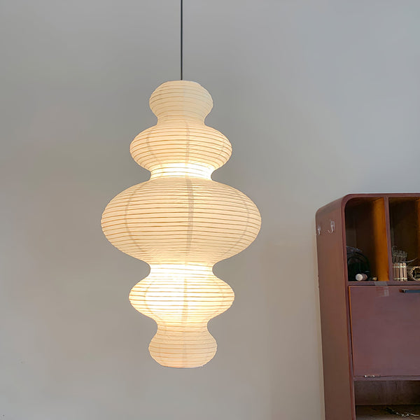 Akari Pendant Lamp Hand-Crafted Rice Paper Plug-In Light