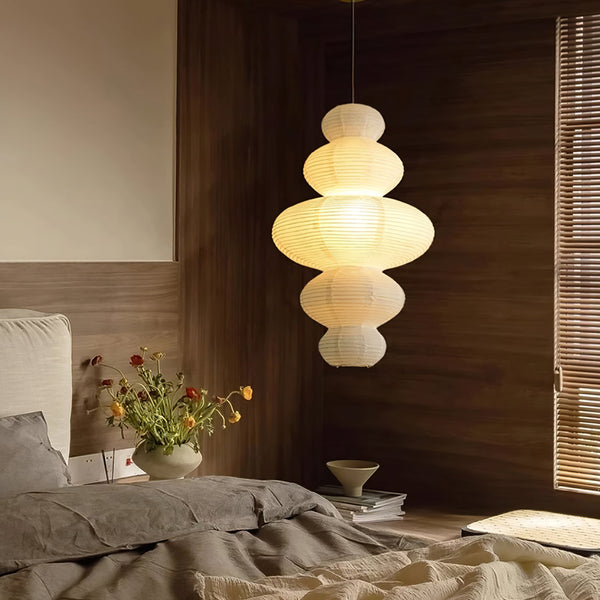 Akari Pendant Lamp Hand-Crafted Rice Paper Plug-In Light