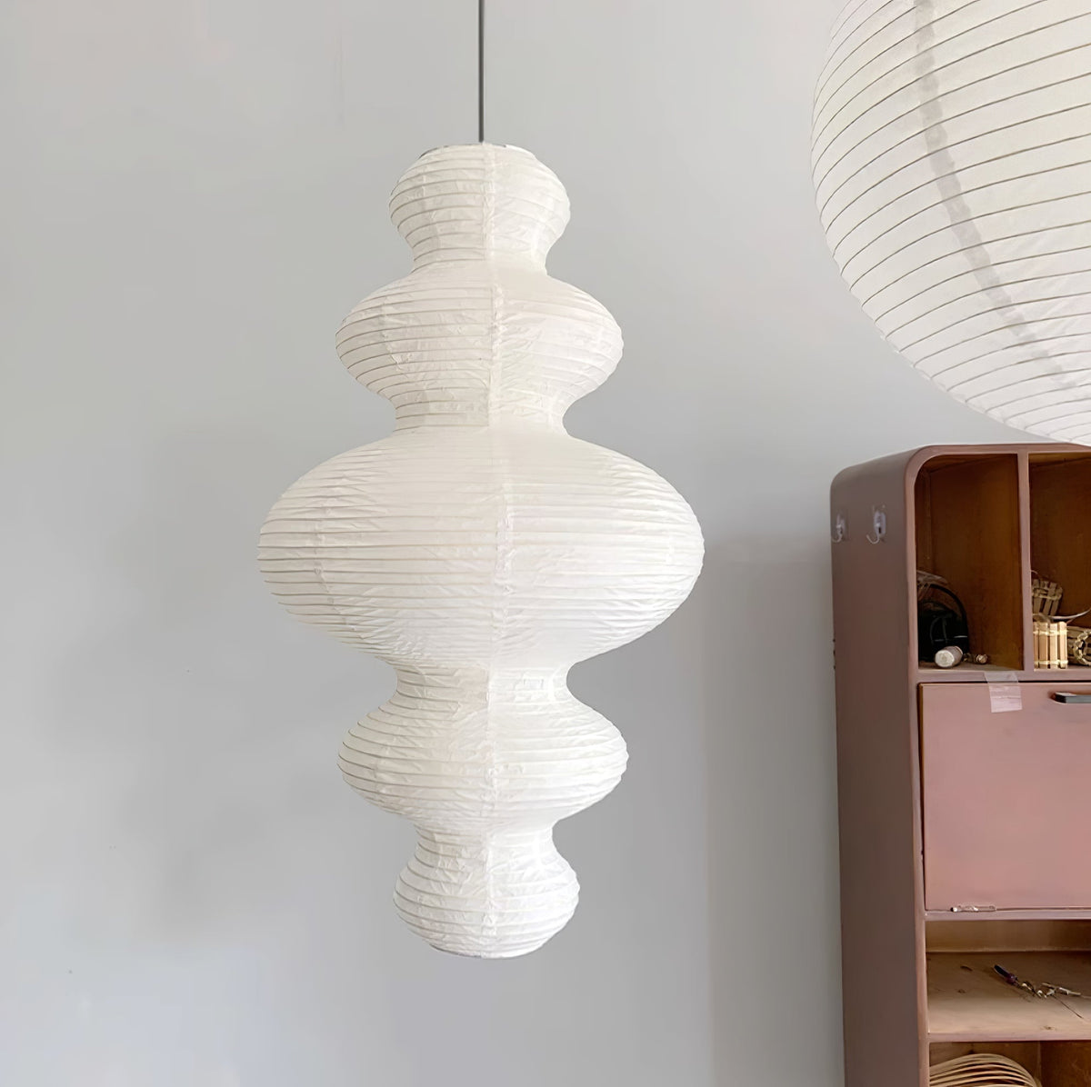 Akari Pendant Lamp Hand-Crafted Rice Paper Plug-In Light