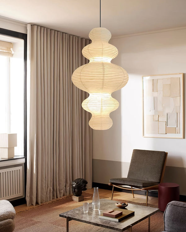 Akari Pendant Lamp Hand-Crafted Rice Paper Plug-In Light