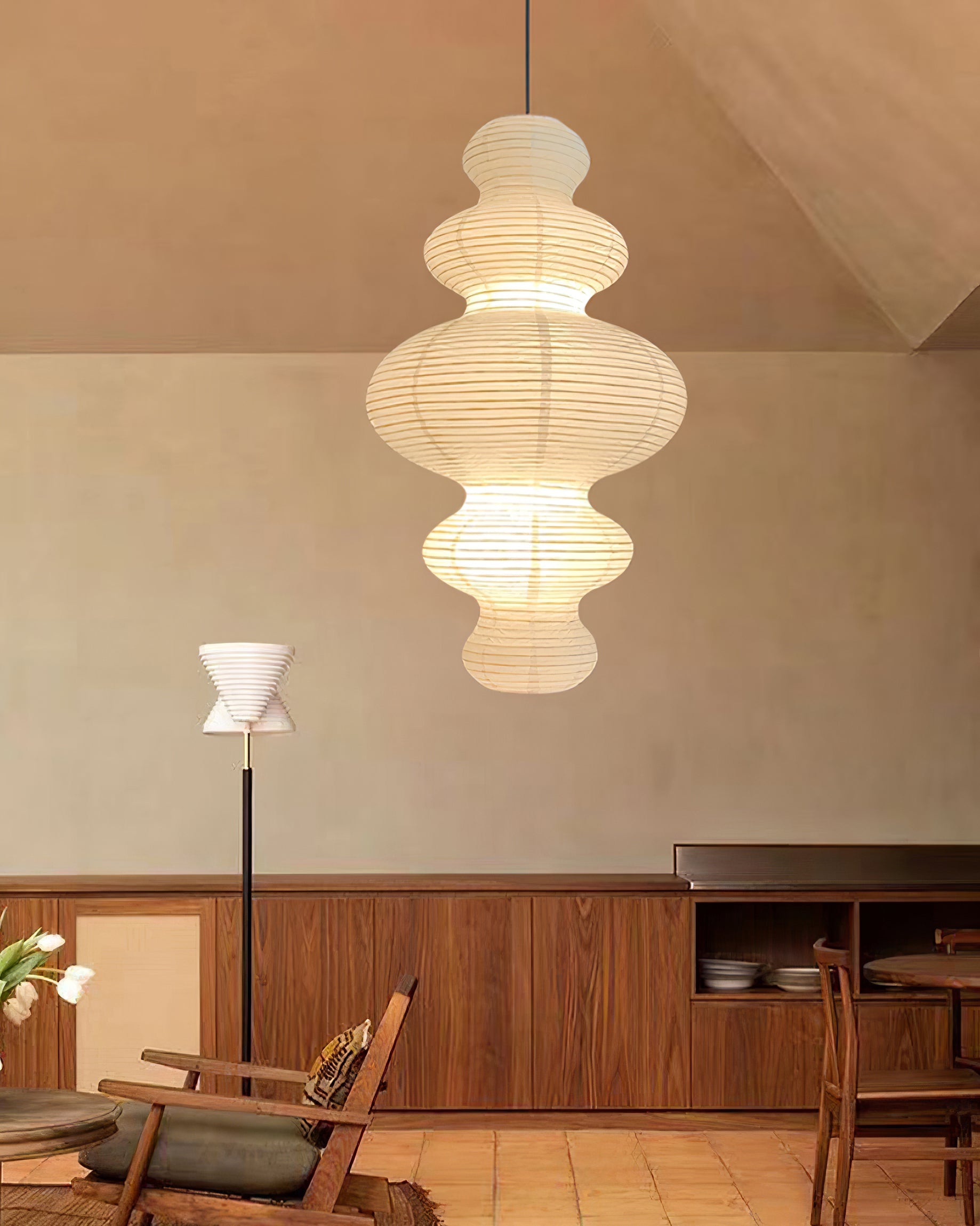 Akari Pendant Lamp Hand-Crafted Rice Paper Plug-In Light Secondary image