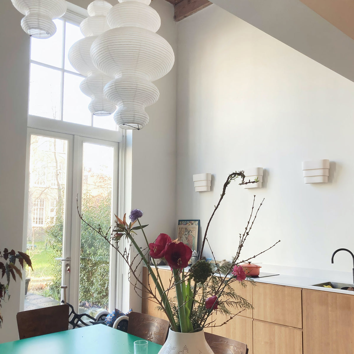 Akari Pendant Lamp Hand-Crafted Rice Paper Plug-In Light
