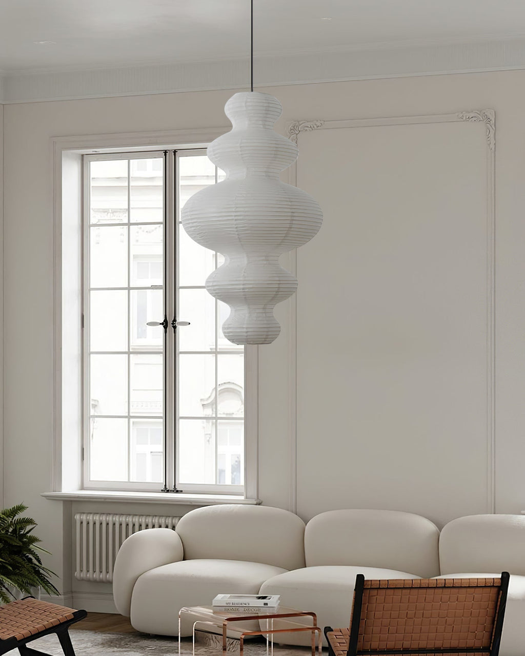 Akari Pendant Lamp Hand-Crafted Rice Paper Plug-In Light