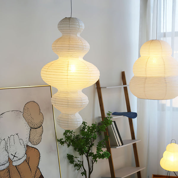 Akari Pendant Lamp Hand-Crafted Rice Paper Plug-In Light