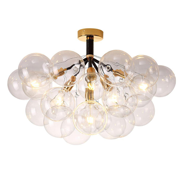 Modern Semi Flush Cluster Bubble Chandelier Low-Ceiling Globe Light