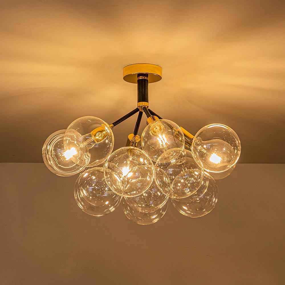 Modern Semi Flush Cluster Bubble Chandelier Low-Ceiling Globe Light