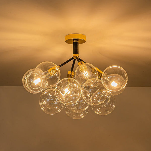 Modern Semi Flush Cluster Bubble Chandelier Low-Ceiling Globe Light