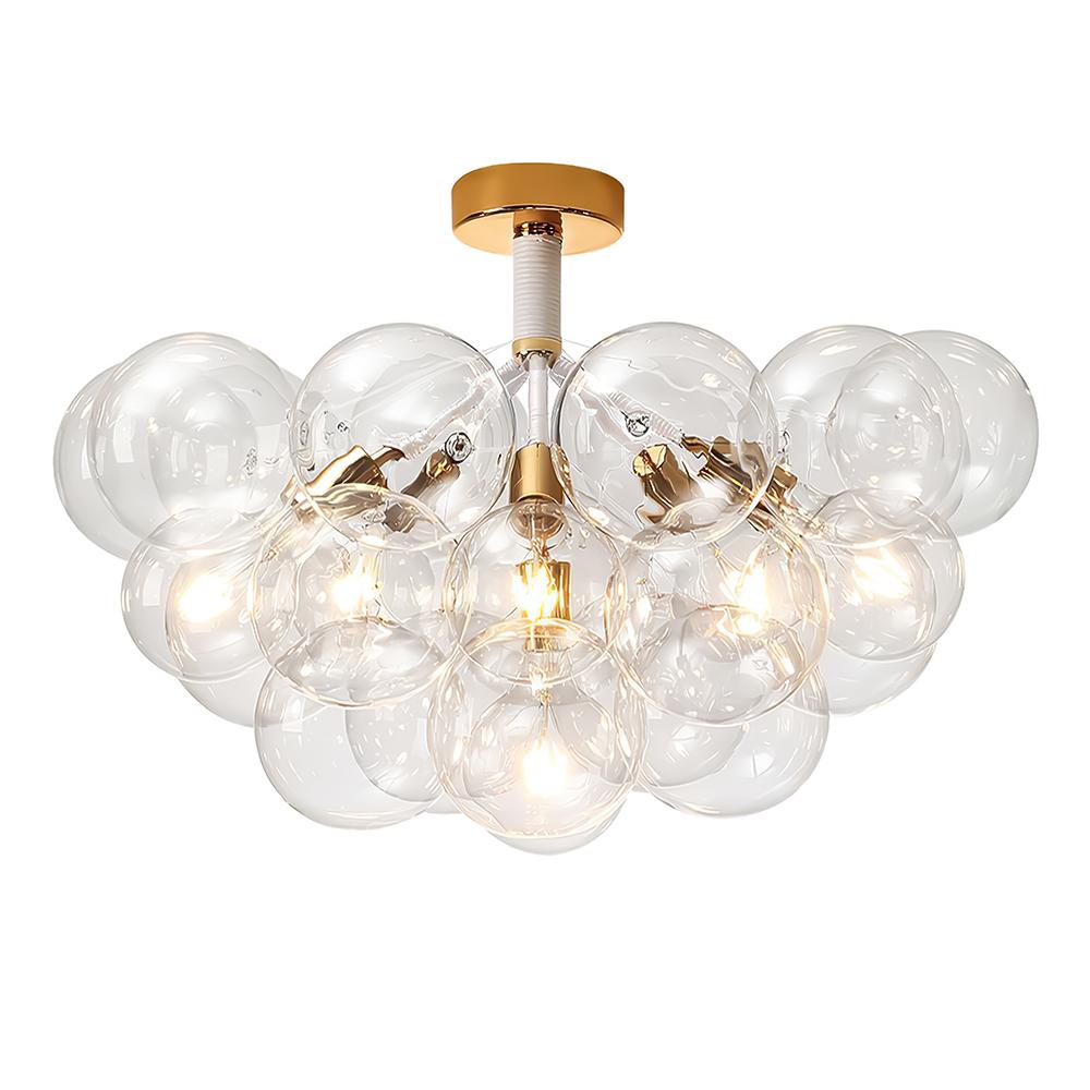Modern Semi Flush Cluster Bubble Chandelier Low-Ceiling Globe Light