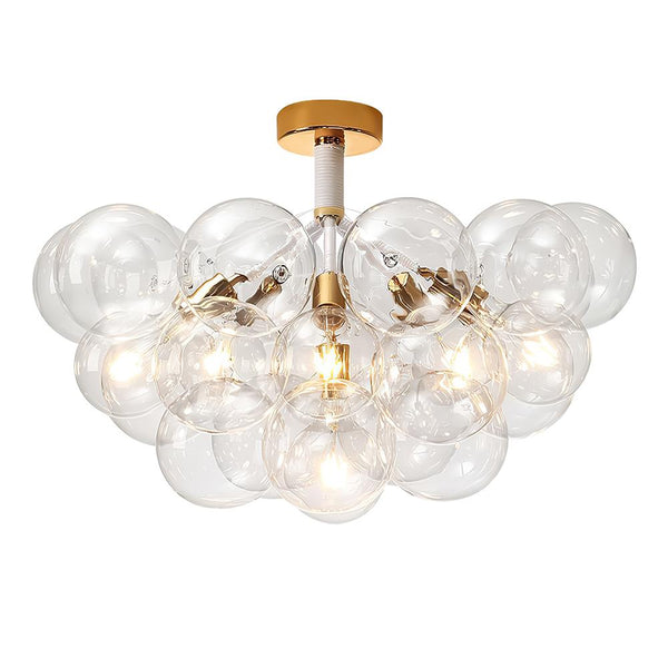 Modern Semi Flush Cluster Bubble Chandelier Low-Ceiling Globe Light