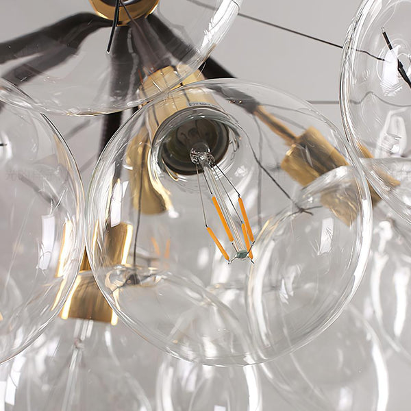 Modern Semi Flush Cluster Bubble Chandelier Low-Ceiling Globe Light