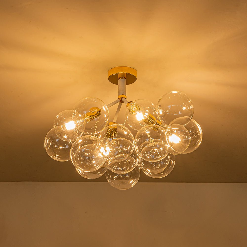 Modern Semi Flush Cluster Bubble Chandelier Low-Ceiling Globe Light