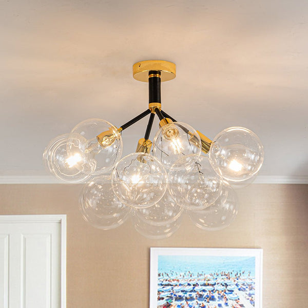 Modern Semi Flush Cluster Bubble Chandelier Low-Ceiling Globe Light