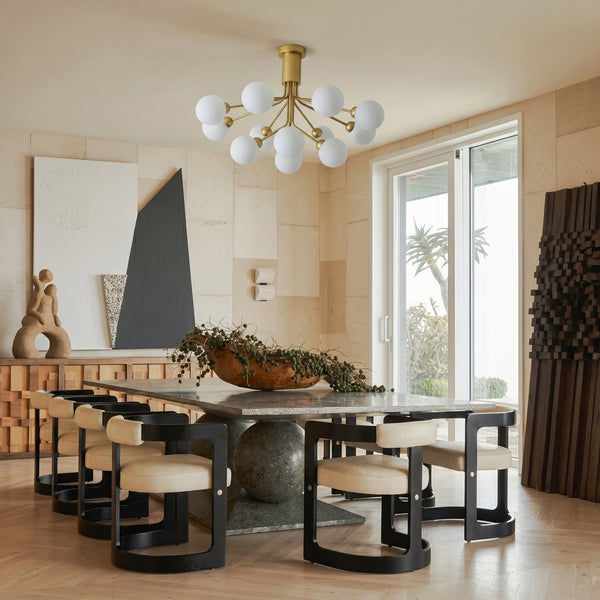 Modern Branching Globe Chandelier Nordic Gold 18-Light Pendant