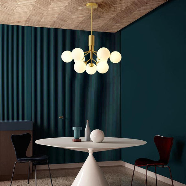 Modern Branching Globe Chandelier Nordic Gold 18-Light Pendant