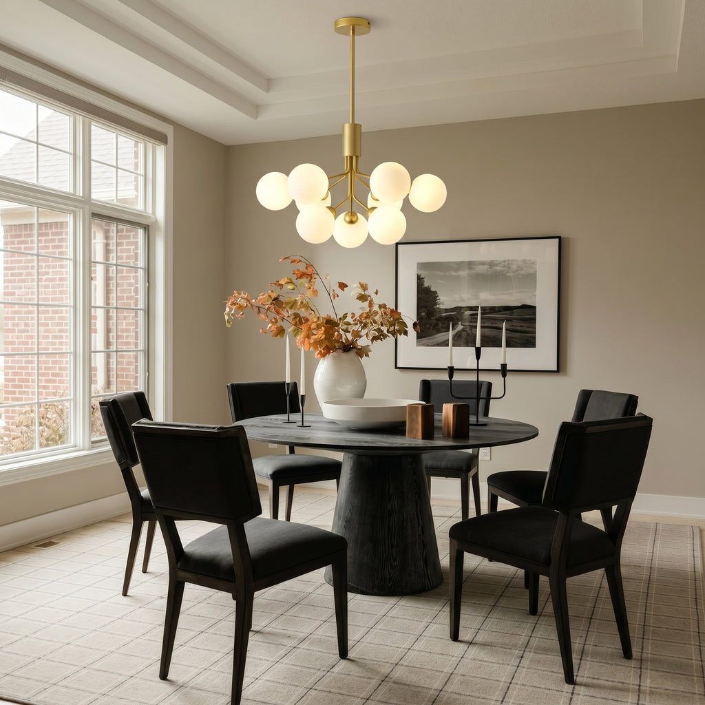 Modern Branching Globe Chandelier Nordic Gold 18-Light Pendant