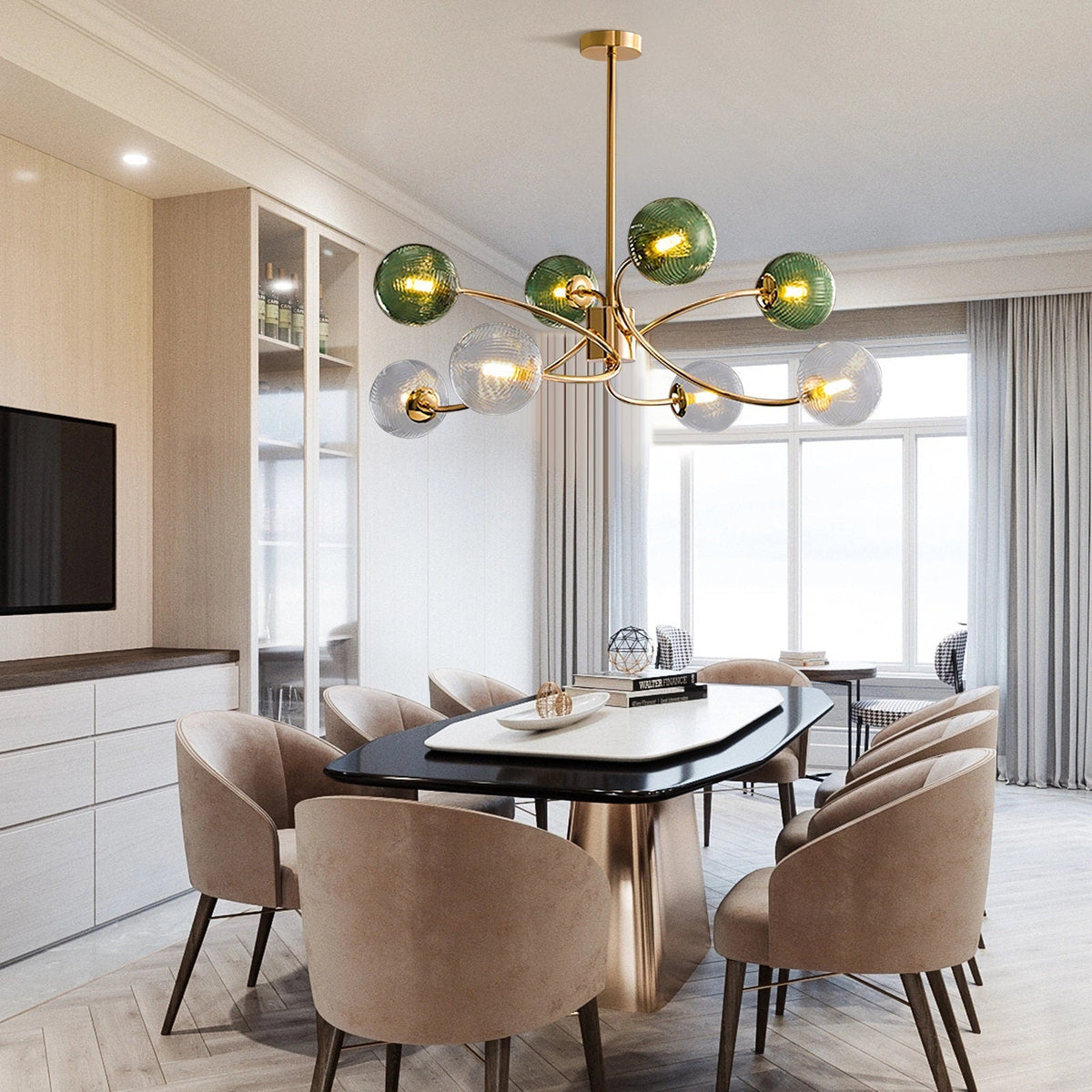 Glass Magic Bean Molecular Creative Branch Chandelier