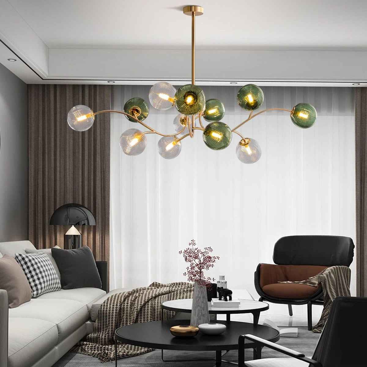 Glass Magic Bean Molecular Creative Branch Chandelier