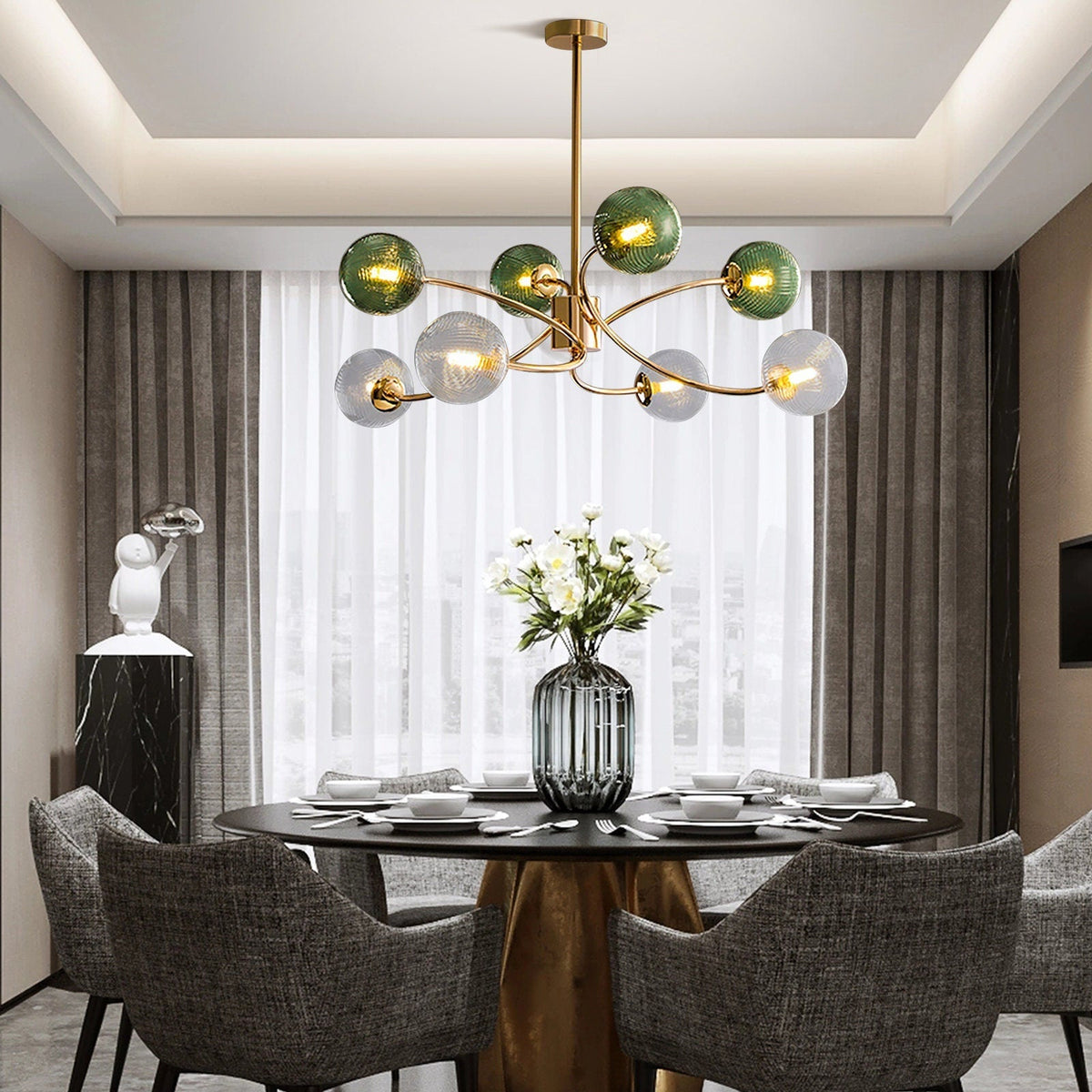 Glass Magic Bean Molecular Creative Branch Chandelier