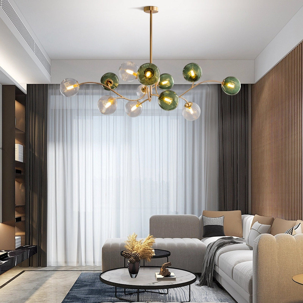 Glass Magic Bean Molecular Creative Branch Chandelier