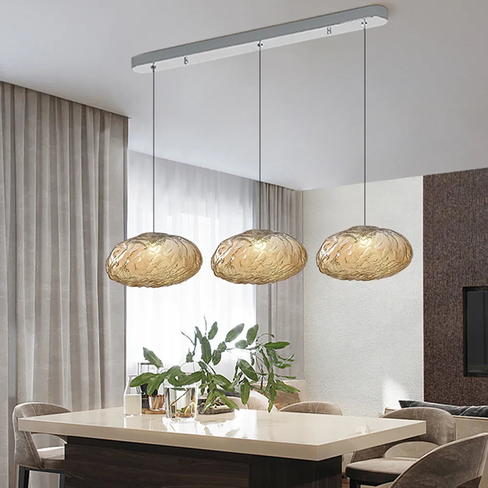 Glass Hanging Chandelier Large Loft Staircase Long Modern Ceiling Light